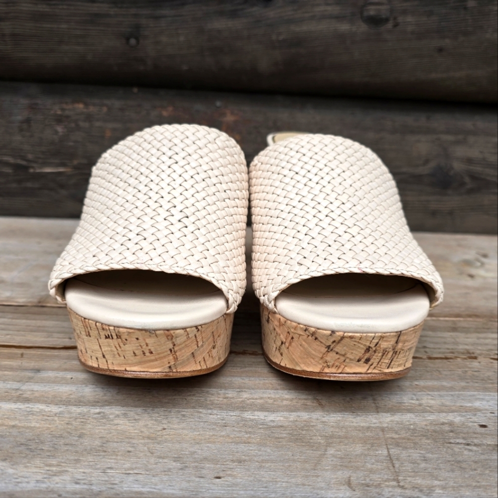 Etienne Aigner Daiquiri Costal Boho Luxe Mule Platform Cork Wedge Sandals 8.5M - Picture 9 of 16
